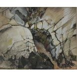 Evelyn Brearley Wye Valley Ink wash and wax crayon Signed and inscribed verso 39.5 x 48.