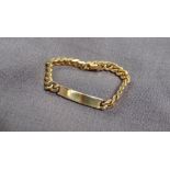 A 9ct yellow gold identity bracelet,