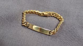 A 9ct yellow gold identity bracelet,