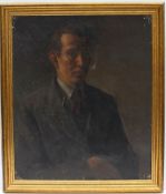Alexander Hodgkinson Self portrait Oil on canvas Label verso 60 x 50cm ***Artist resale Rights may