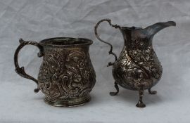 A late George III silver baluster christening mug,