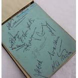 An autograph album, mainly cricketers from the late 1940's including Warwickshire 1947,