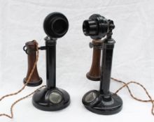 A pair of candlestick telephones No.