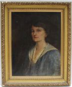 M I L Vandilius Head and shoulders portrait of a lady Oil on canvas Signed and dated 1918 55 x