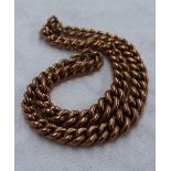 A 9ct yellow gold chain with oval twisted links,