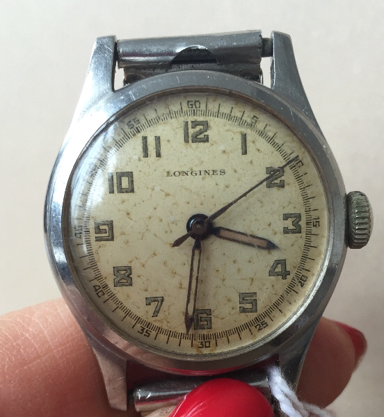 A gentleman's stainless steel longines wristwatch, the dial with Arabic numerals, - Bild 5 aus 5