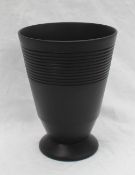 A Keith Murray for Wedgwood black basalt vase,