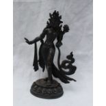 Property of a Viscount: A Tibetan white metal figure of a deity, possibly Tara,