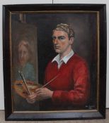 Paul Shreder Self portrait Oil on board Signed and dated 1961 90 x 77cm ***Artist resale Rights