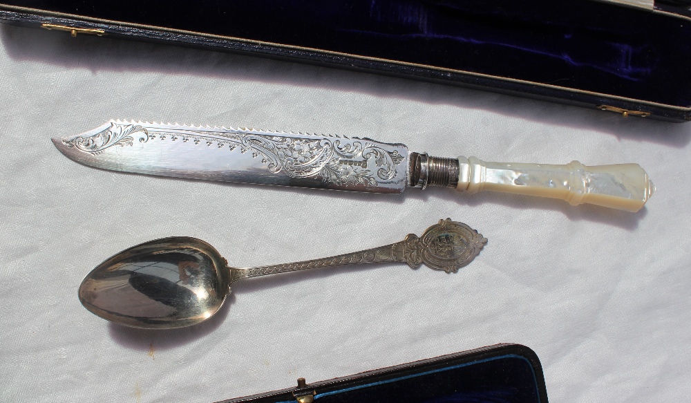 A Victorian silver spoon, the handle engraved and initialled, Birmingham, 1876, George Unite, - Image 2 of 3
