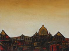 Jack Jones City skyline Oil on board Signed and dated '87 30.2 x 40.