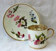 A 19th century porcelain coffee can and saucer,