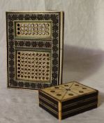A late 19th / early 20th century Anglo Indian bone and Sadeli card case, pierced with stars 10.