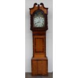 A 19th century oak and mahogany longcase clock,