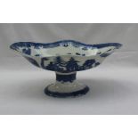 A 19th century pottery open tureen of oval form,