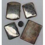 A George VI silver cigarette case of rectangular form with engine turned decoration, Birmingham,