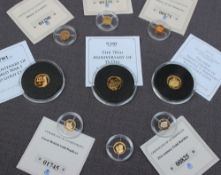 Three 9ct yellow gold proof like coins, produced for the centenary of World War I,