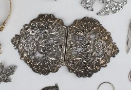 An Elizabeth II silver nurses belt decorated with flowers and leaves, London,