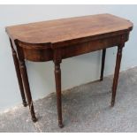 A 19th century mahogany card table,