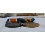 A World War I War medal and Victory medal, issued to 19044 A. CPL. F.E.J. Pruden, R. IR. FUS.