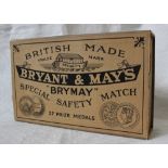 An oversized advertising box of Bryant & May's "Brymay" special safety matches,