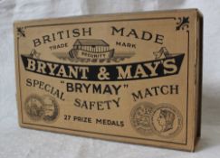 An oversized advertising box of Bryant & May's "Brymay" special safety matches,