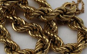 An 18ct yellow gold rope twist bracelet,