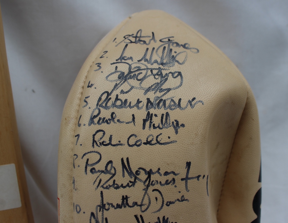 A Mitre rugby ball signed by Rowland Phillips, Jonathan Davies, Jonathan Griffiths, - Image 3 of 7