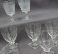 A set of six 19th century glass rummers,