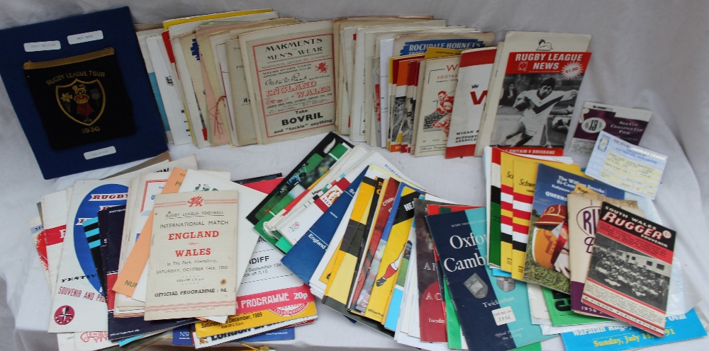 A collection of rugby union and rugby league programmes, books, including a Rugby League Tour, - Image 2 of 4