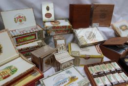 A large collection of cigars, mainly boxed and in tubes including Romeo y Julietta, H.