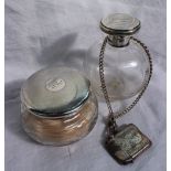 A George V Silver topped scent bottle, inscribed to the top "Linda from Gee 1919, Birmingham,
