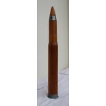 A World War II wooden 3" dummy cartridge MK 6 50 CAL, 1944,