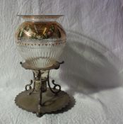 A late 19th / early 20th century glass and electroplated table centrepiece,