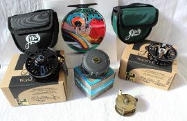 An Abel 5-6 QC fly fishing reel, in case and original box, together with a replacement spool,