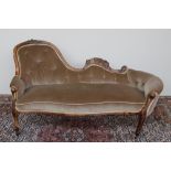 A Victorian rosewood chaise longue,