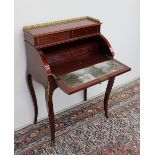 A continental mahogany ladies cylinder bureau,