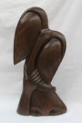 David Capito An African Carving of an elephant Hardstone Signed 39cm high