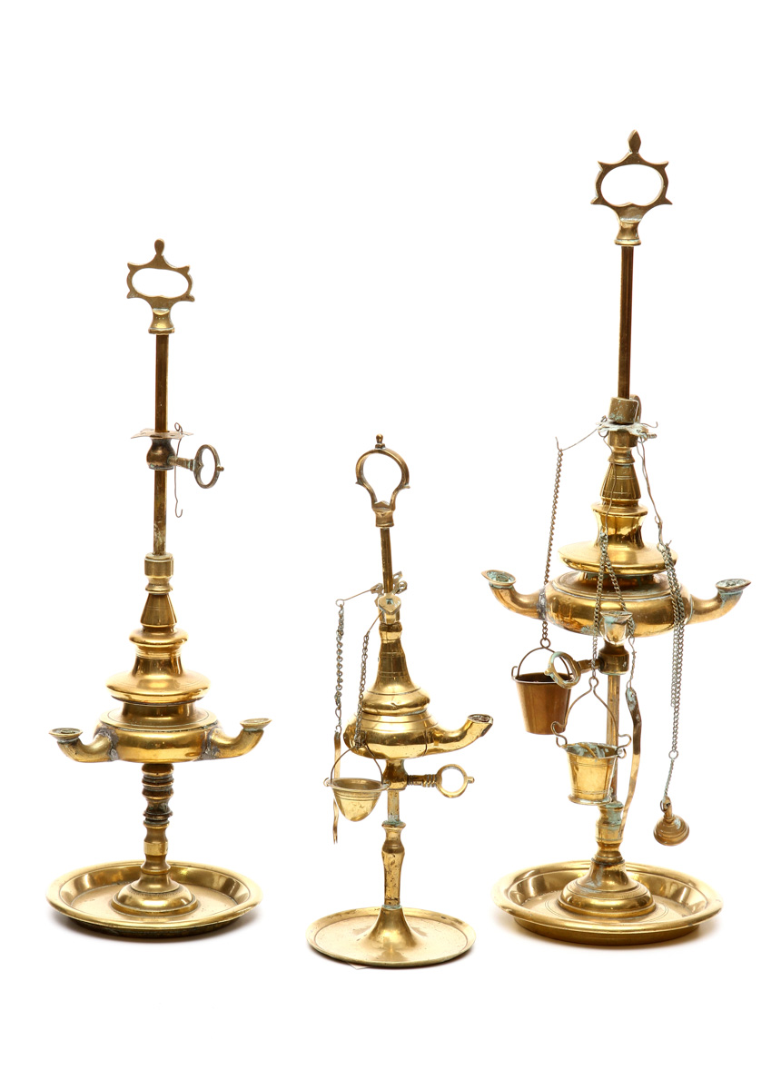 THREE OIL LAMPS