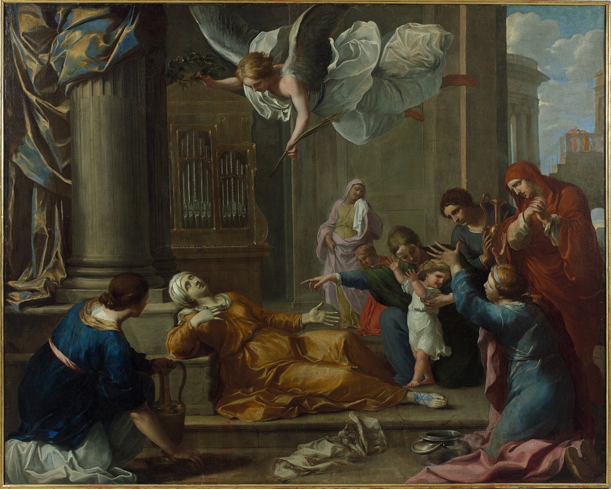 Attribué à Charles-Alphonse Dufresnoy Paris, 1611 - 1665 La mort de sainte Cécile Huile sur toile