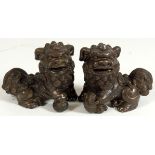 PAREJA DE PERROS DE FOO En bronce