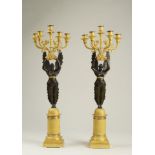 A PAIR OF EMPIRE CANDELABRA / Around 1810, France