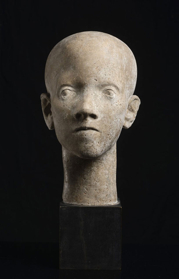 KAREL LIDICKÝ (1900-1976): HEAD OF A BOY / Around 1945, Bohemia This sculpture is from the