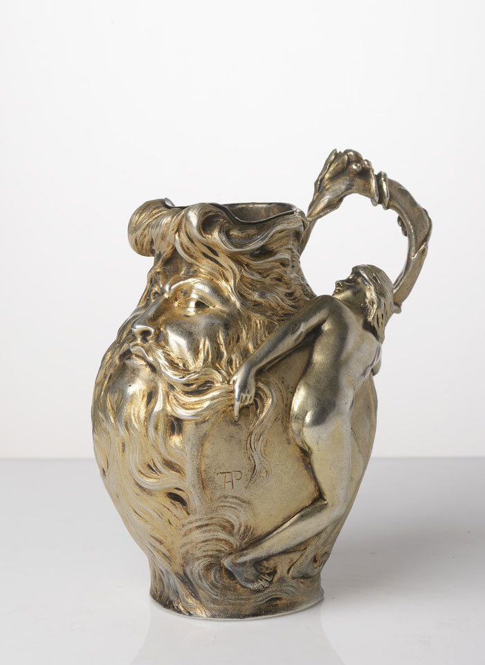 A SILVER ART NOUVEAU ALPHONSE DEBAIN JUG / Around 1900, France