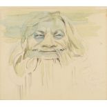 HANUŠ SCHWAIGER (1854-1912): A HEAD OF A WATER SPRITE / 1904, Bohemia Watercolor and pencil drawing