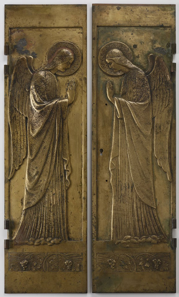 TWO DOOR LEAFS WITH FIGURES OF ANGELS / Early 20th century, Central Europe