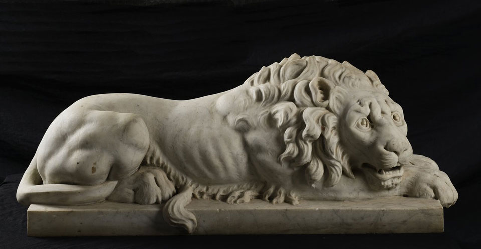 ANTONIO CANOVA (1757-1822) - CIRCLE: MARBLE RECLINING LIONS / 1790-95, Italy, Rome The artist from - Image 4 of 4