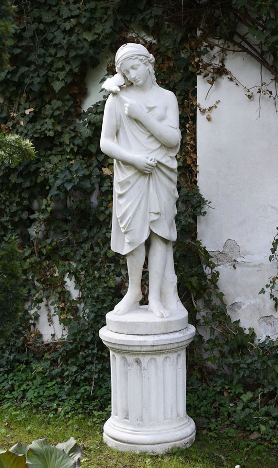 A GIRL WITH A BIRD / 2nd half of 19th century, Central Europe