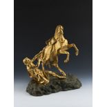 A PAIR OF BRONZE HORSE STATUES Before 1800, France A pair of sculptures of rearing horses are