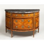 A LOUIS XVI DEMILUNE CHEST End of the 18th century, France A chest with three drawers in front,